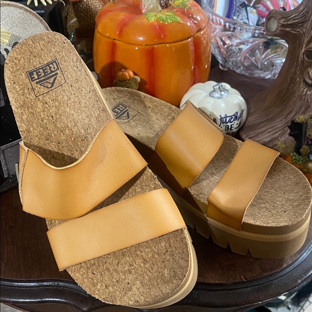 Reef Tan Double Strap Sandals